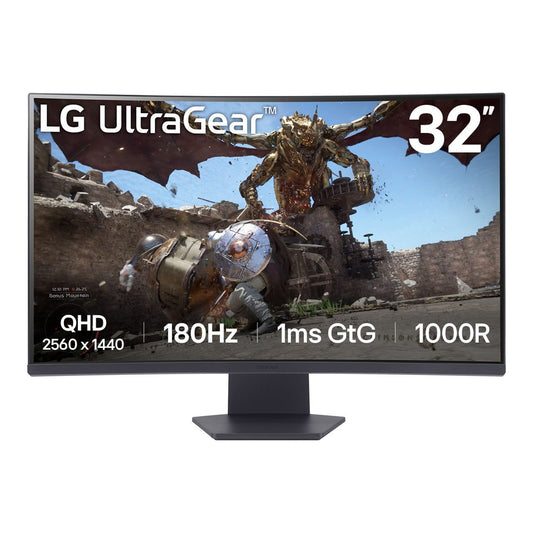 LG 32” UltraGear™ 1000R curved gaming monitor, QHD, 1ms (GtG), 180Hz, 2024