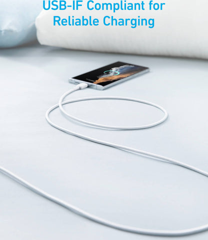 Anker 322 USB-A To USB-C Charging Cable, 15W Charging High Speed, Twist And Tangle Free, Up To 480Mbps Data Transfer, 12,000+ Bend Tested Lifespan, 1.8 Meter (6ft) Cable Length, White | A81H6H21