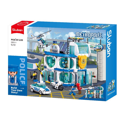 Sluban - Metropolis - Central Police Station (Pull Back) - Building Blocks- Age 6+