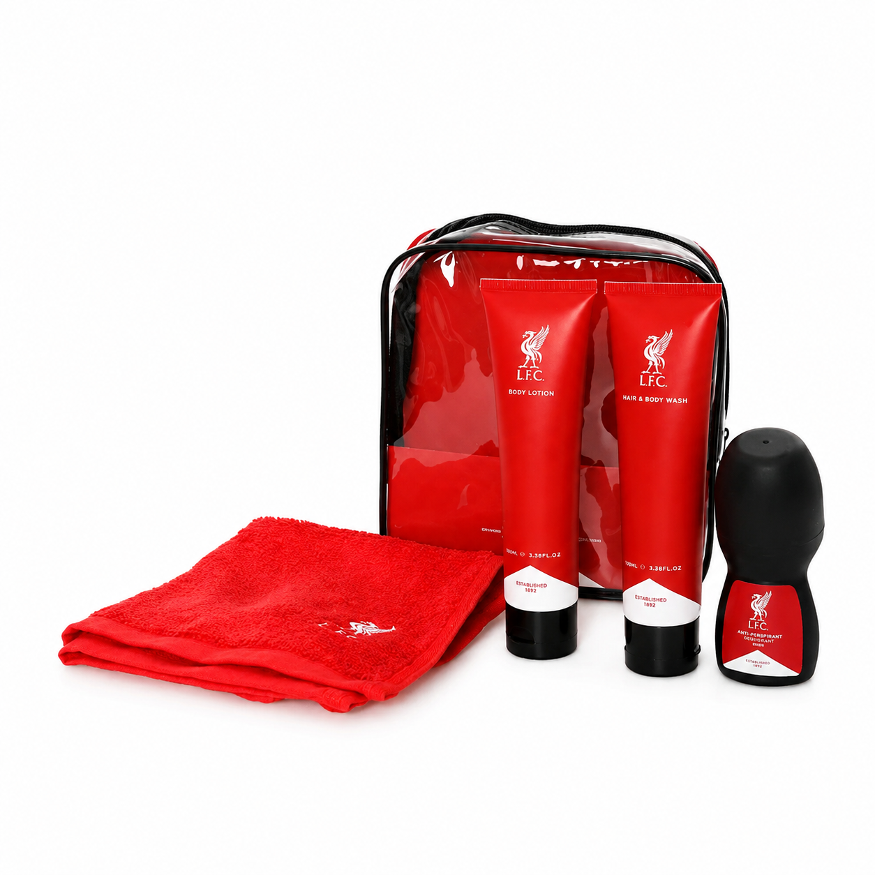 Liverpool FC Travel Gift Set with Hair Body Wash Lotion Anti-perspirant and Flannel