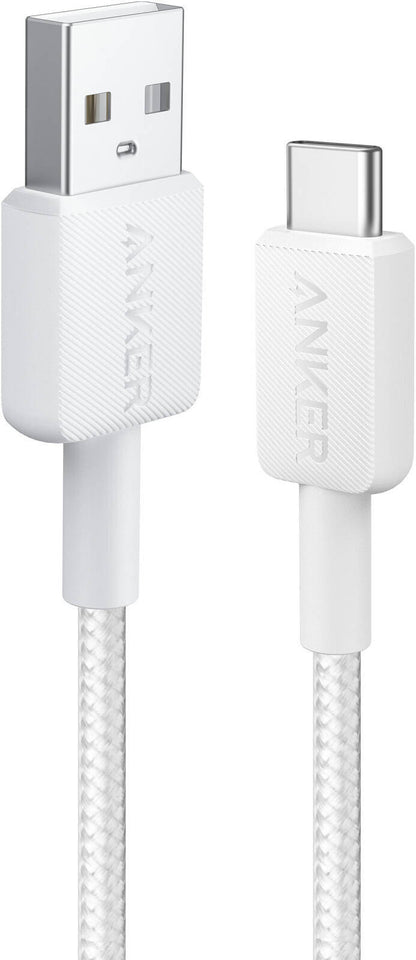Anker 322 USB-A To USB-C Charging Cable, 15W Charging High Speed, Twist And Tangle Free, Up To 480Mbps Data Transfer, 12,000+ Bend Tested Lifespan, 1.8 Meter (6ft) Cable Length, White | A81H6H21