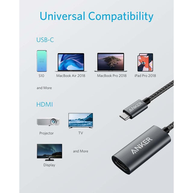 Anker USB-C To HDMI Cable, Gray, A8312HA1