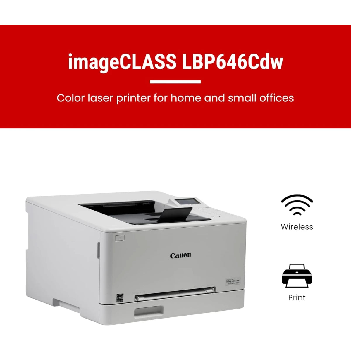 Canon i-SENSYS LBP646Cdw A4 Color Laser Wireless & Duplex Printer For Home & Office up to 26 PPM - White