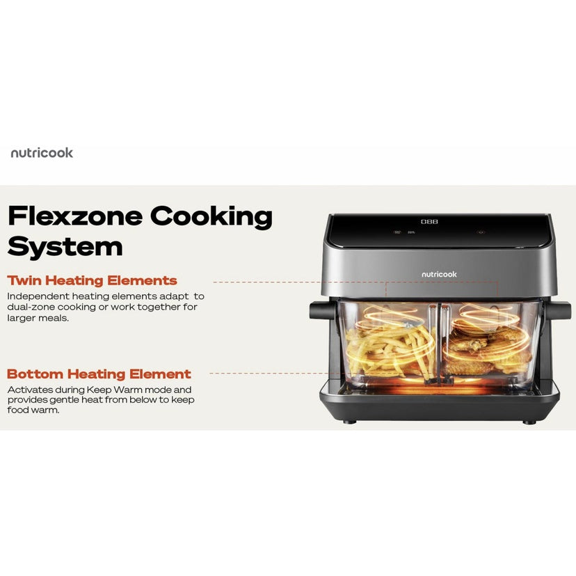 Nutricook Healthi FLEX 7.6L Glass Air Fryer, 2200W, NC-AFH510