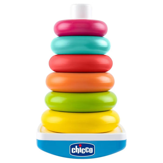 Chicco Chicco baby stacking ring and ring pyramid, stacking tower, game with swinging base and 6 stackable rings, children's toys, baby Y02-12155-00