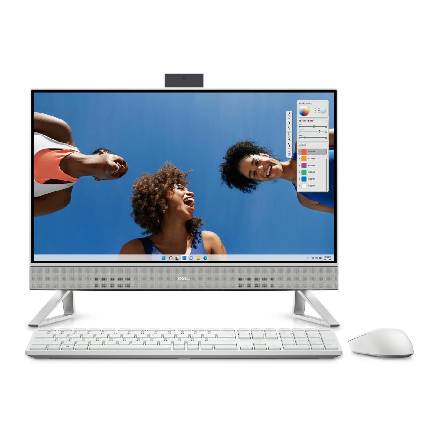 Dell Inspiron 5420 All-in-One Pearl White 24'' IPS FHD Touch 60Hz 99% sRGB, 13TH Gen Intel Core i7-1355U, Intel Iris Xe Graphics, 16GB DDR4 RAM, 512GB NVMe M.2, Windows 11 Home