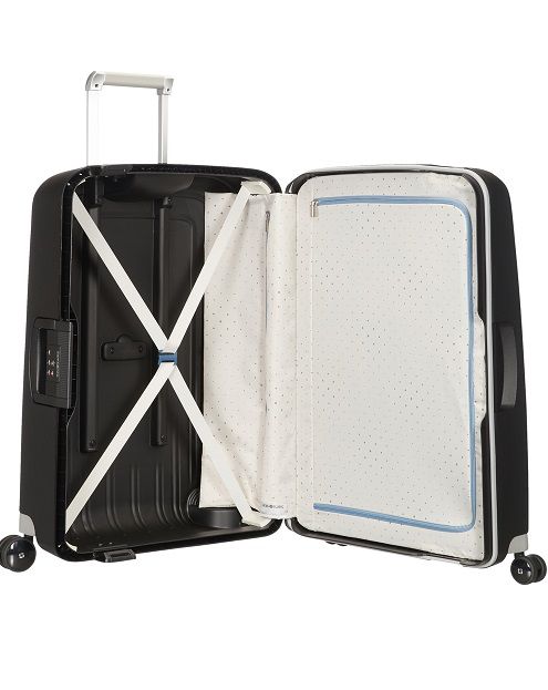 Samsonite S'Cure Spinner 75cm Black – Lightweight & Secure Hard-Shell Luggage