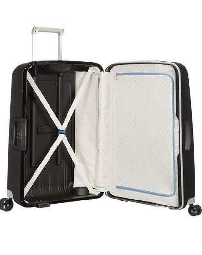 Samsonite S'Cure Spinner 75cm Black – Lightweight & Secure Hard-Shell Luggage