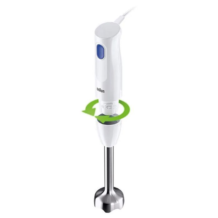Braun MultiQuick 1 Hand Blender, 450 Watts, Easy 1-Speed, Chopper 350ml, Whisk, Lightweight, 600 ml BPA-Free Plastic Beaker, Dishwasher Safe, White – MQ 10.202M WH