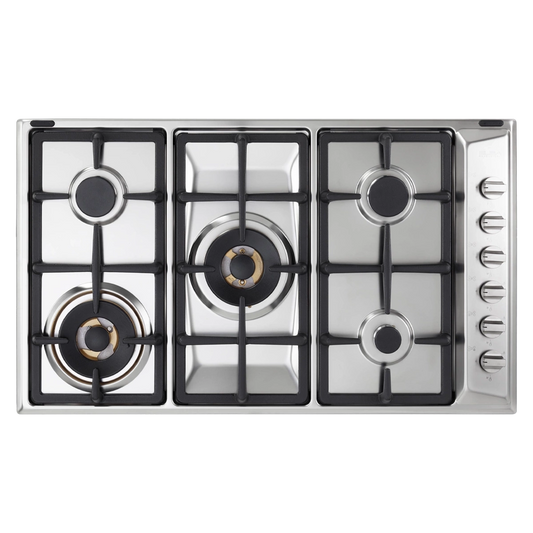 ELBA, Gas Hob Built-in, 5 Burners, Full Brass,  90 cm