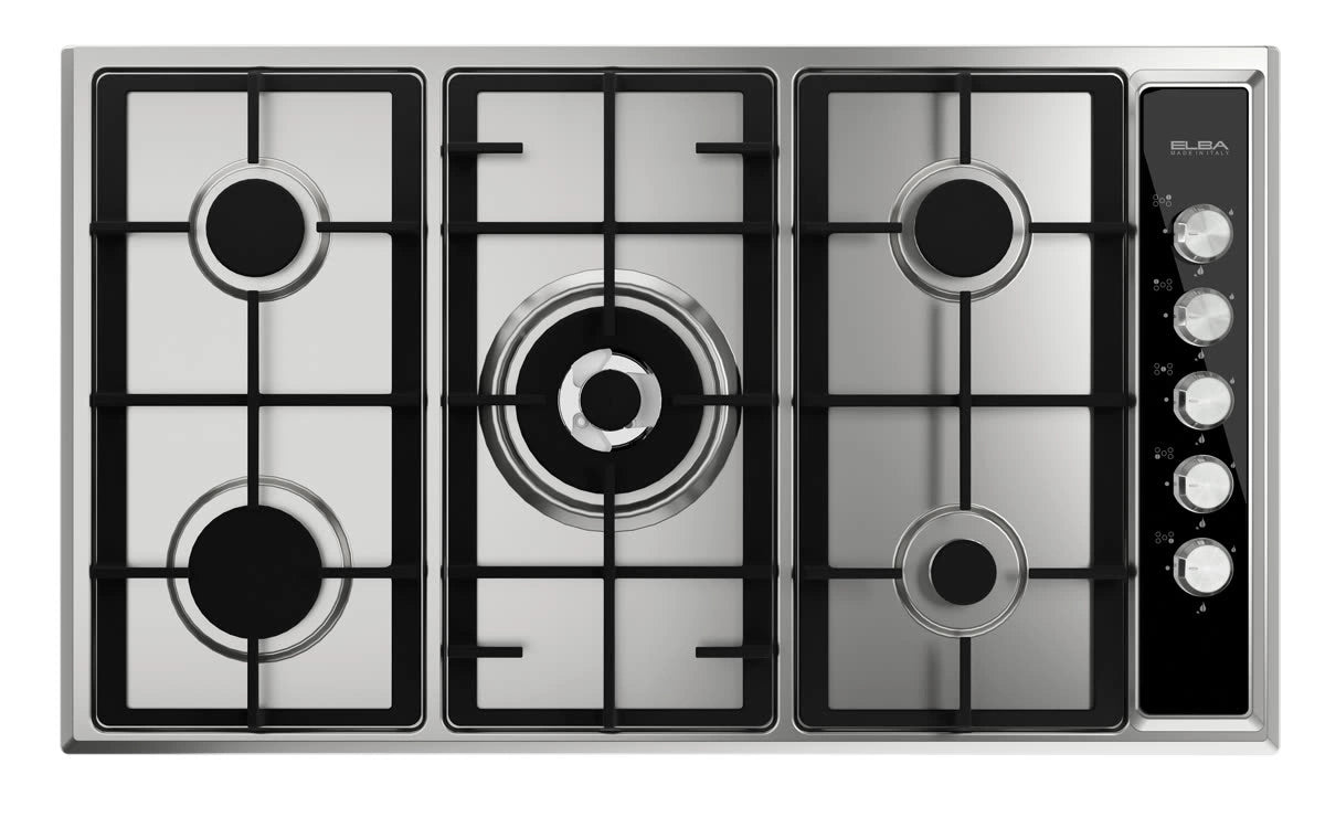 Elba Built In Gas Hob 90cm 5 Burners stainless steel