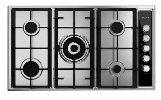 Elba Built In Gas Hob 90cm 5 Burners stainless steel