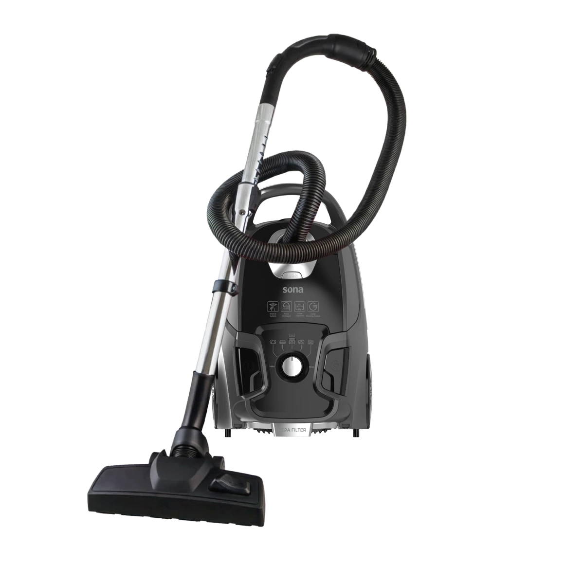 Sona Flat Vacuum Cleaner 2400W with Multiple Speeds Air Blower and 6 Liter Capacity