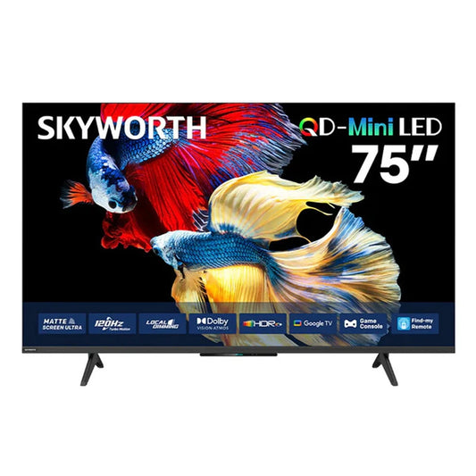 Skyworth TV 75 Inch Mini LED smart 4K Qled and EYE CARE Features