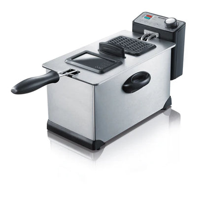 Severin FR 2431 Electric Deep Fryer – 3L Capacity, 2000W Power, Up to 400g, Stainless Steel/Black