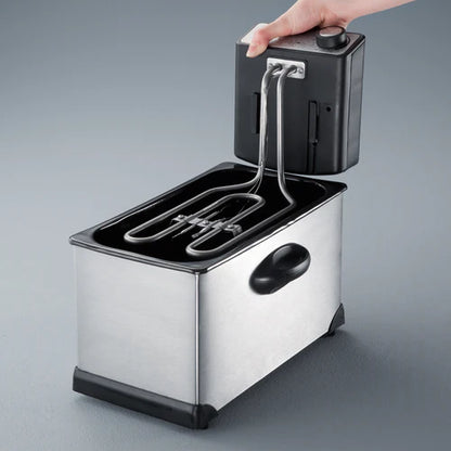 Severin FR 2431 Electric Deep Fryer – 3L Capacity, 2000W Power, Up to 400g, Stainless Steel/Black