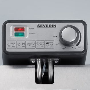Severin FR 2431 Electric Deep Fryer – 3L Capacity, 2000W Power, Up to 400g, Stainless Steel/Black