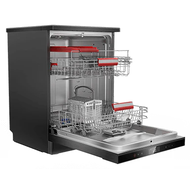 Toshiba Dish Washer - 15 Sets - 8 Programs - 3 sprays - black steal - (DW-15F(BS))