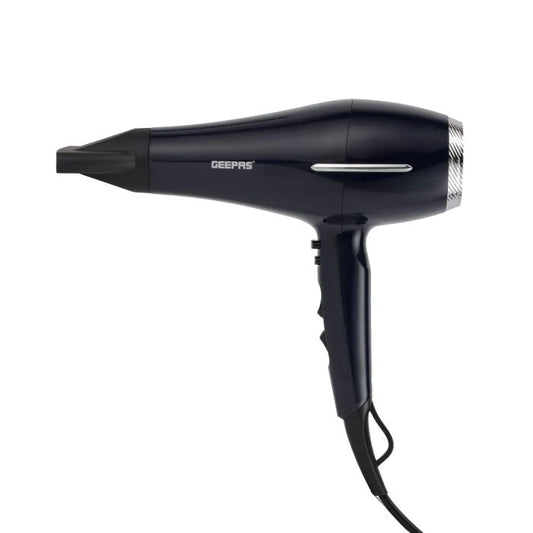 Geepas GHD86007 Professional Hair Dryer – 2400W, 2 Speed & 3 Heat Settings, Concentrator Nozzle, Cool Shot, Removable Filter, Black