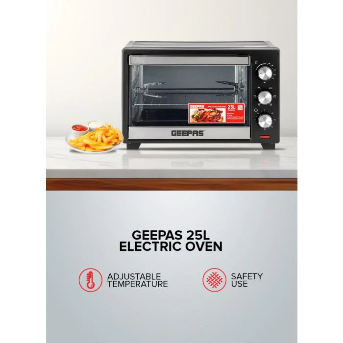 Geepas GO34040 25L Electric Oven with Rotisserie – 1600W