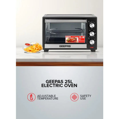 Geepas GO34040 25L Electric Oven with Rotisserie – 1600W