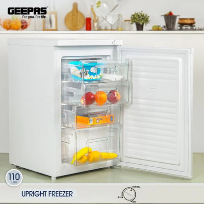 Geepas GRFU1206 120L Upright Freezer with 4 Crystal Drawers