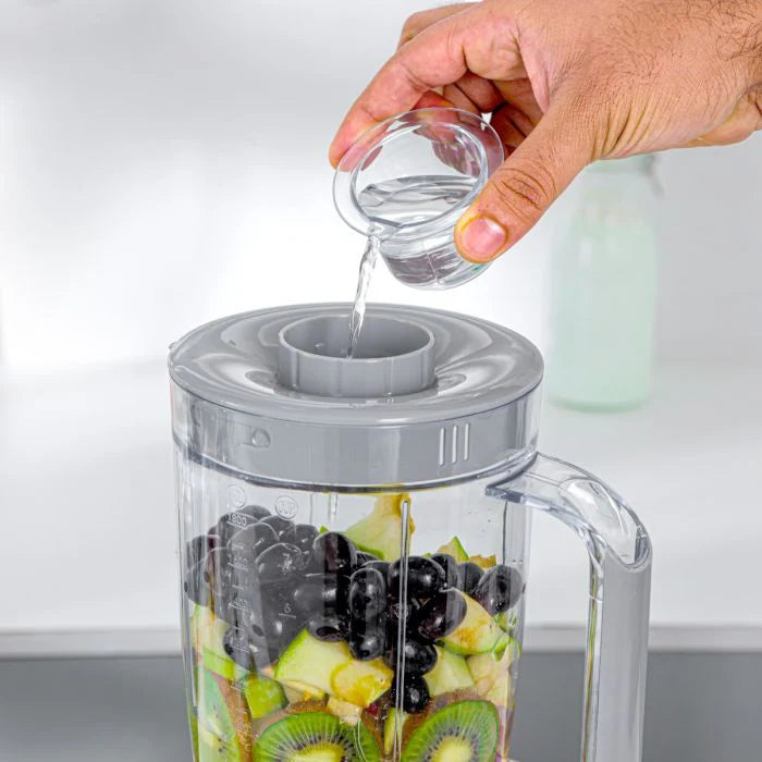 Geepas GSB44034N 3-in-1 Blender – 600W, Powerful Motor with 3 Speed & Pulse, Stainless Steel Blades, Grinder & Chopper Attachments, White & Grey