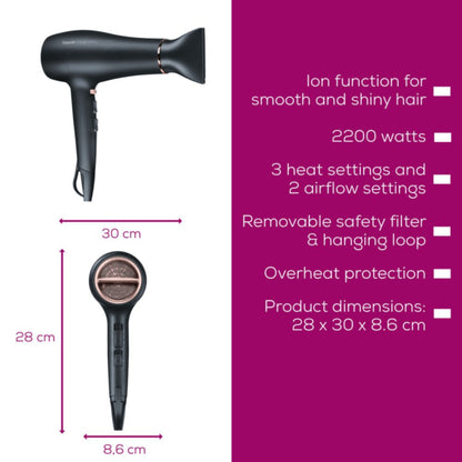 Beurer Hair Dryer – HC 50 Powerful and Versatile Hair Dryer with Ionic Technology
