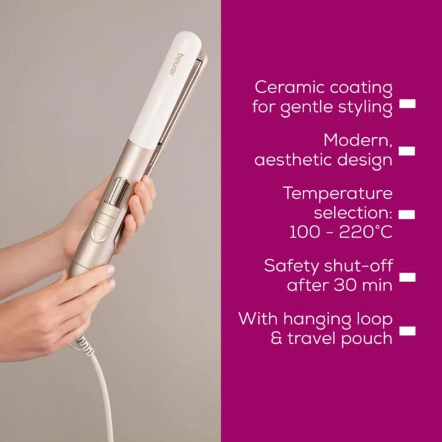 Beurer HS 70 ICONIC Pro Hair Straightener, 100-220°C, Professional Styling