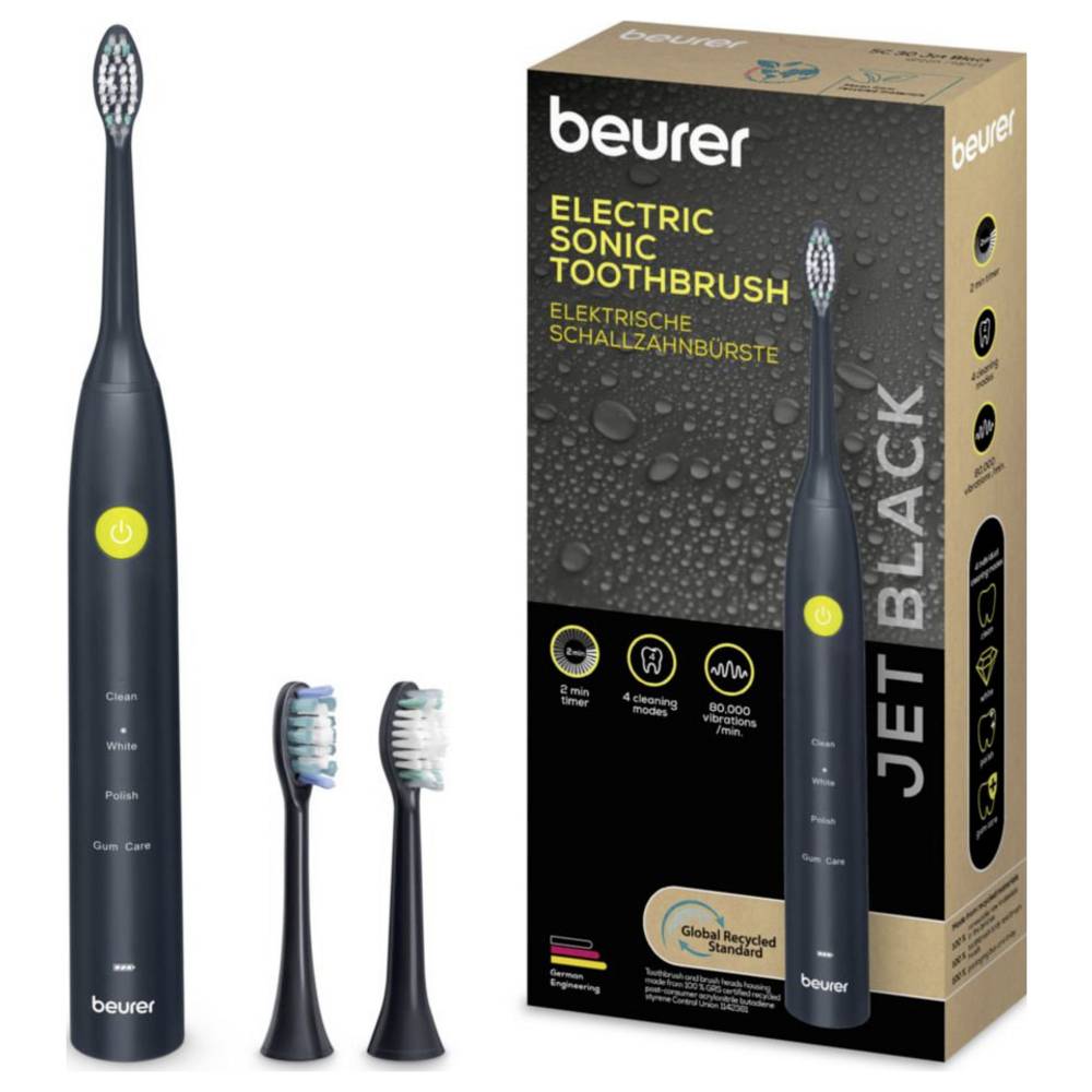 Beurer SC 30 Elektrische Schallzahnbürste 10487 Electric toothbrush Black-yellow