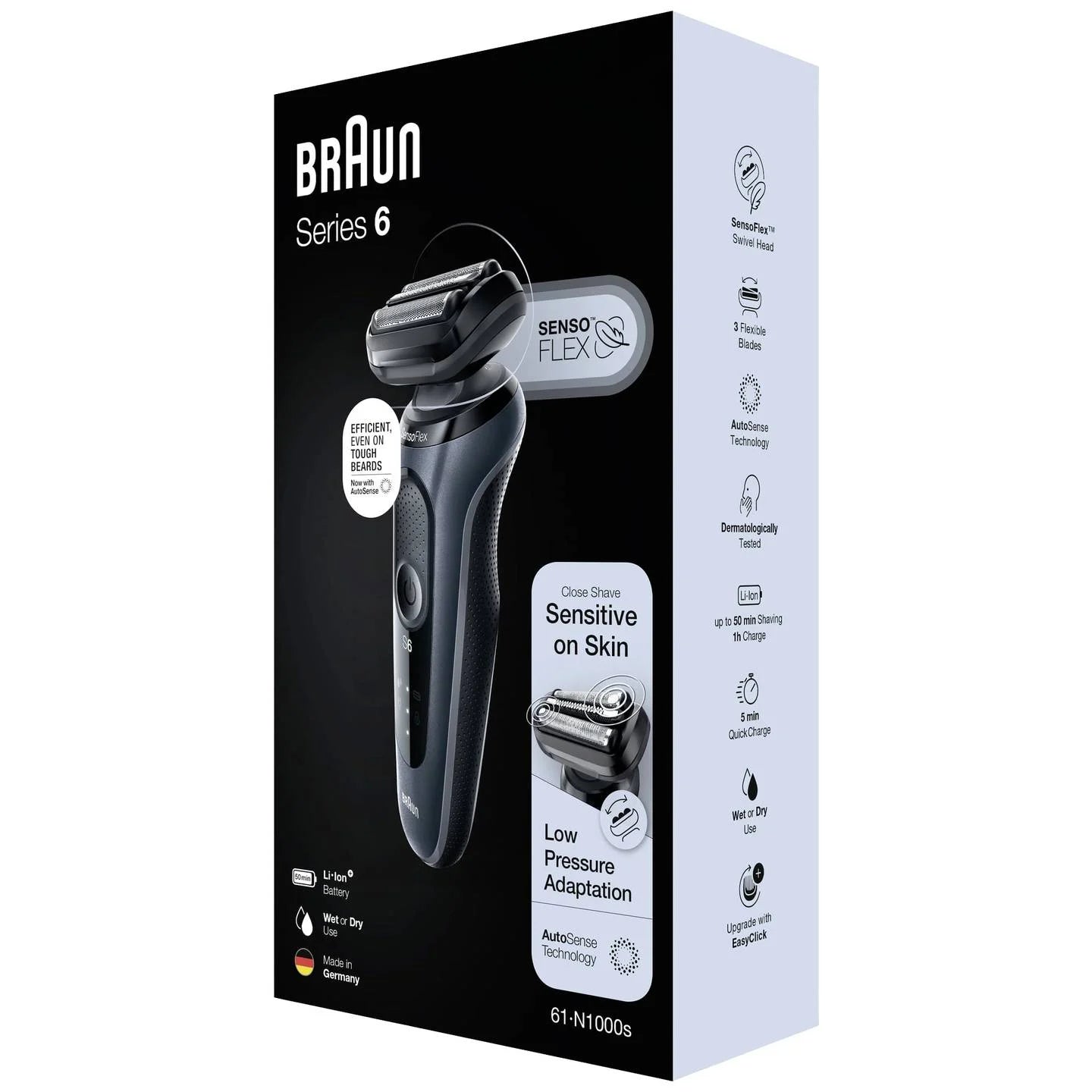 Braun Series 6 61-N1000S Foil shaver Black