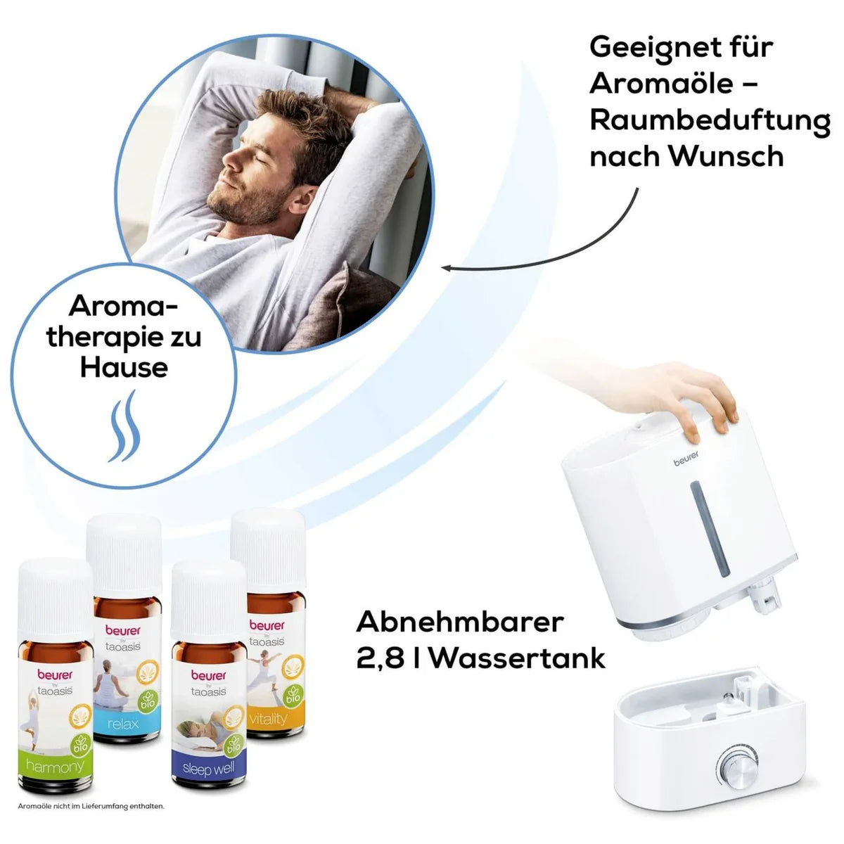 Beurer Ultrasonic Humidifier - 4L Tank, 30m² Coverage