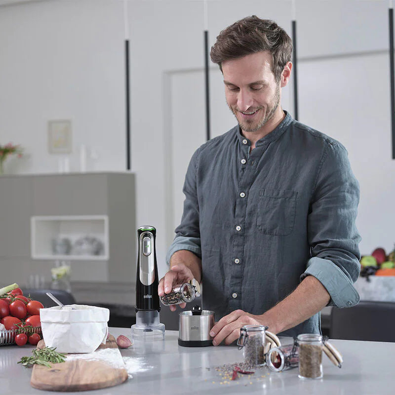 Braun MultiQuick 9 Multifunction Hand Blender, 2 Liter, 1200 Watt, Silver Black - MQ 9187XLI( International Warranty )