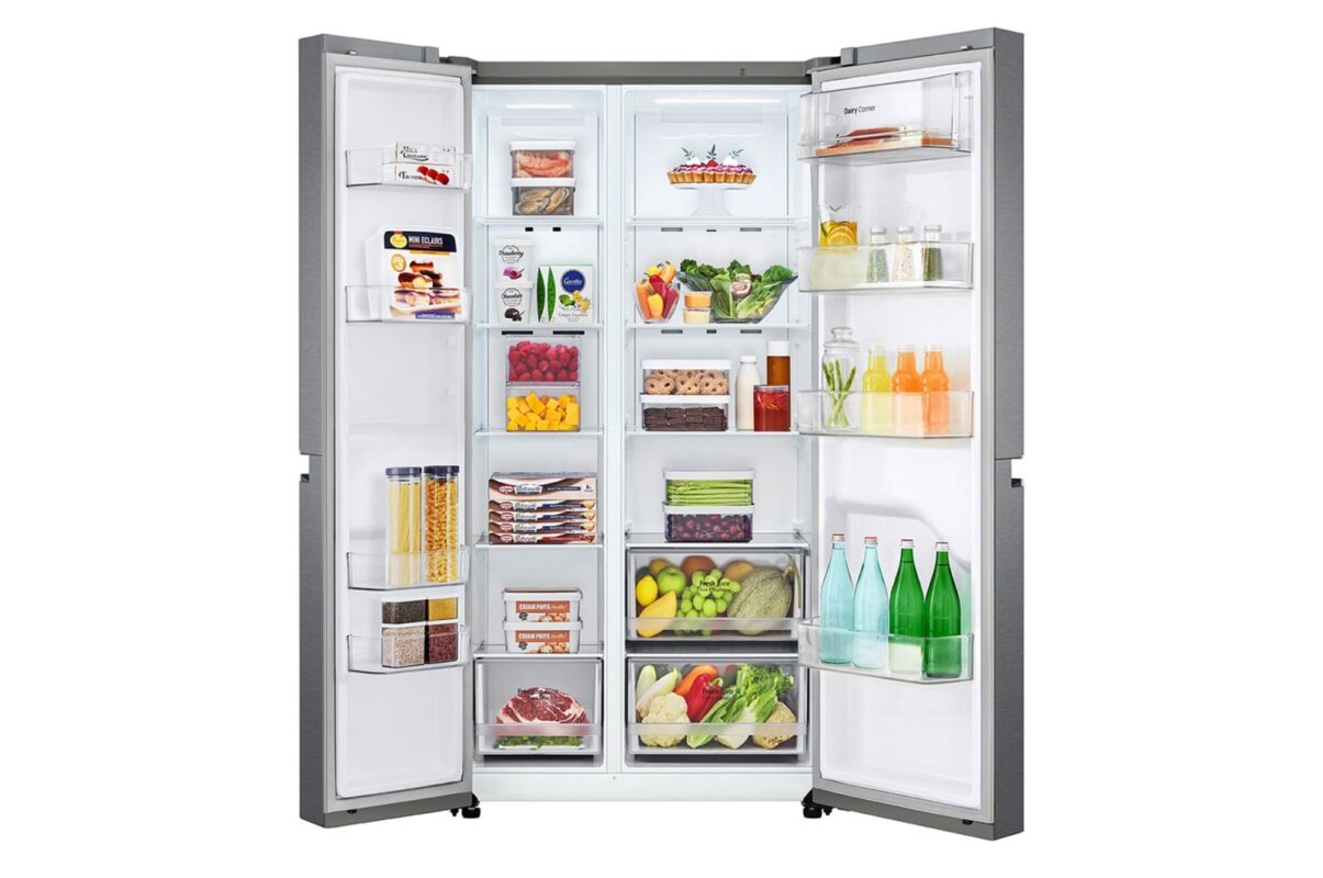 LG Side by Side Refrigerator 688 Liters A+ - Silver (GCB-287DVE.ADSPELF)