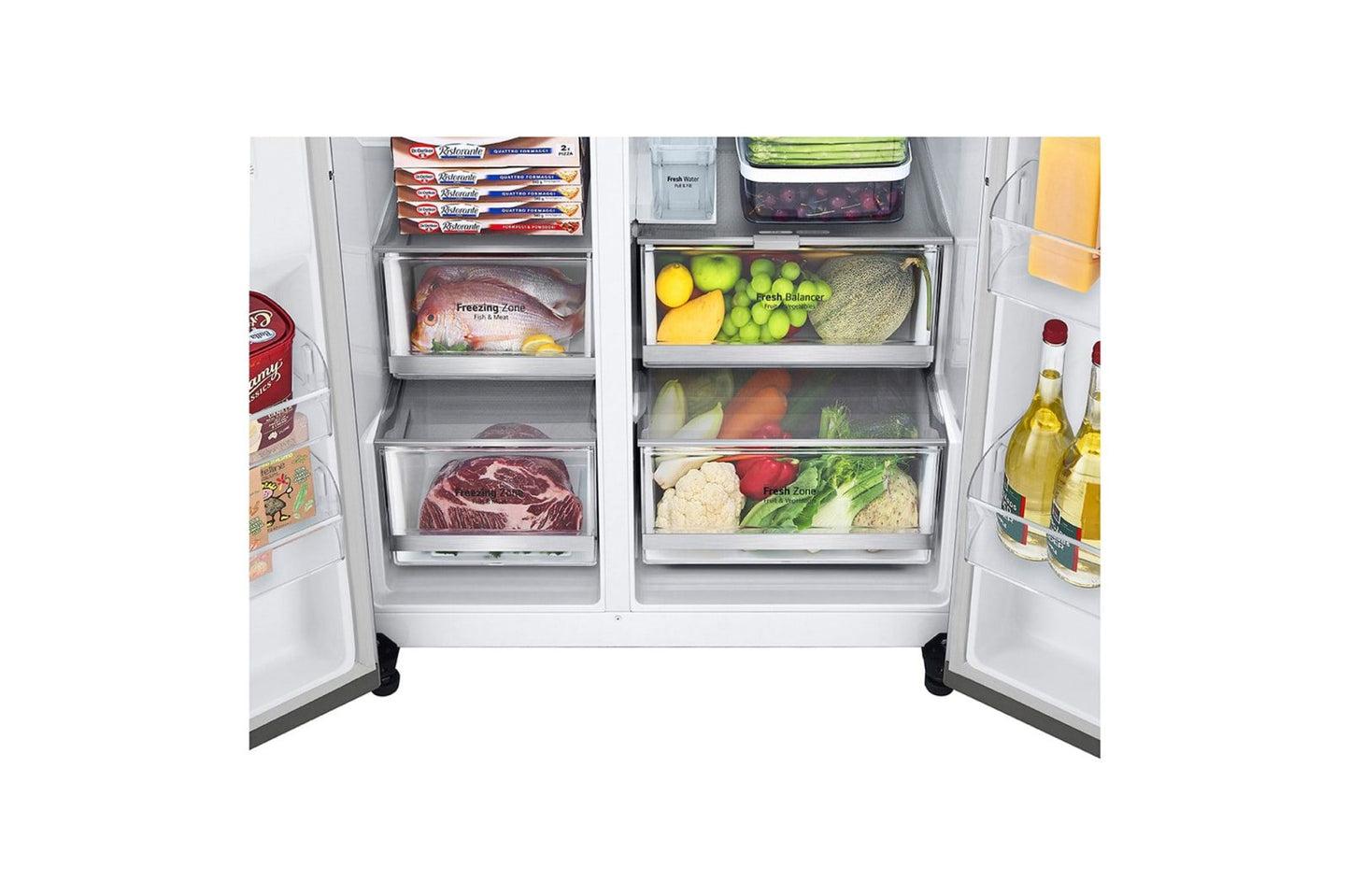 LG Door-in-Door™ ThinQ™ Side By Side 674 L Gross Capacity, Refrigerator UV Nano™, Linear Cooling™, ThinQ™ in Silver Color