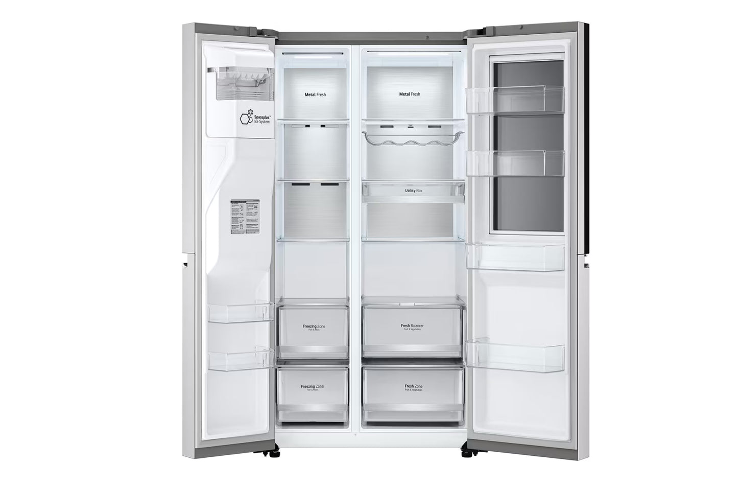 Side By Side Refrigerator, 598L Capacity with HygieneFRESH+™Silver Color