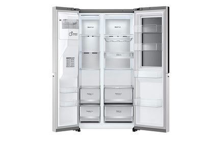 Side By Side Refrigerator, 598L Capacity with HygieneFRESH+™Silver Color