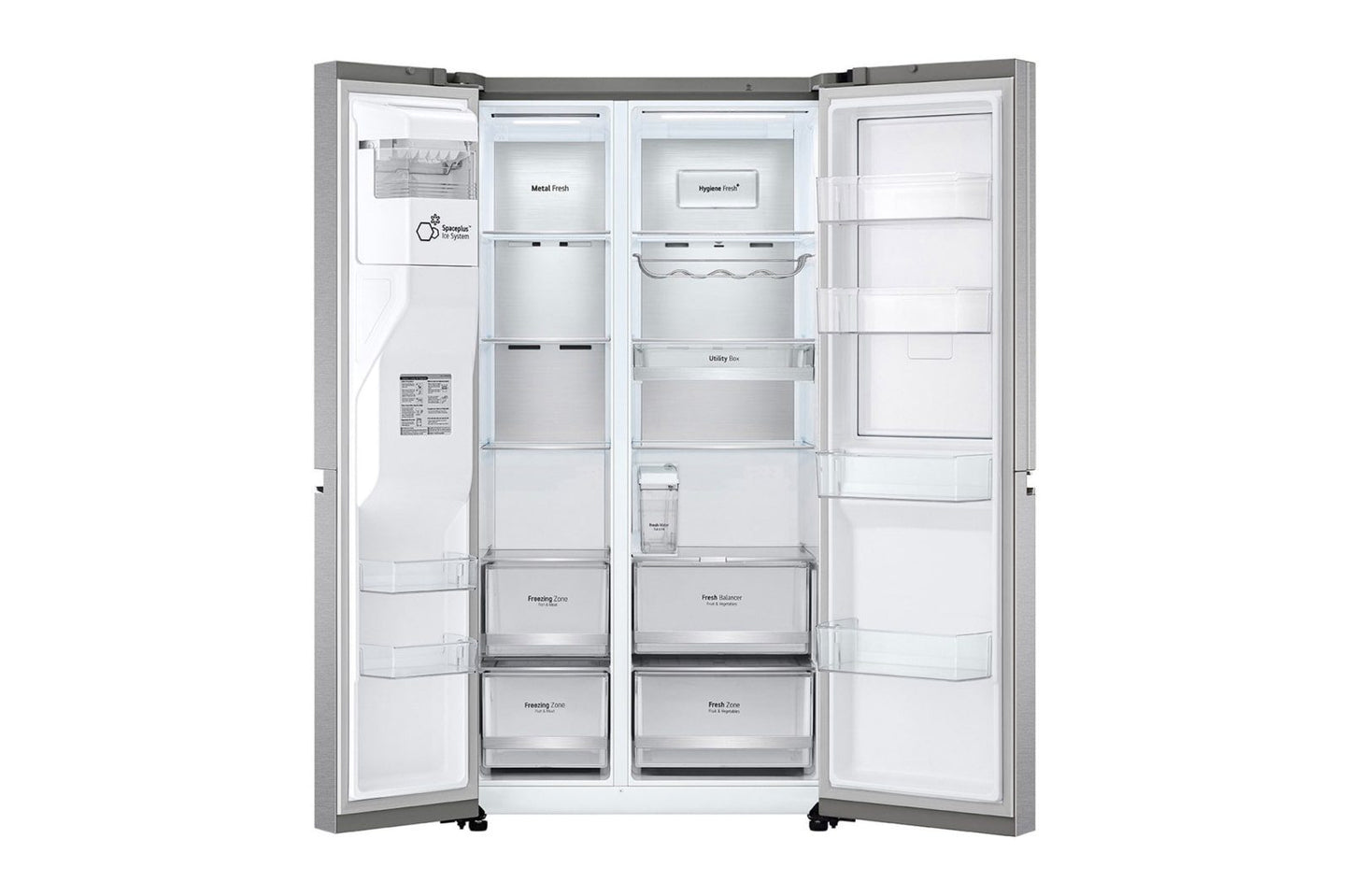 LG Door-in-Door™ ThinQ™ Side By Side 674 L Gross Capacity, Refrigerator UV Nano™, Linear Cooling™, ThinQ™ in Silver Color
