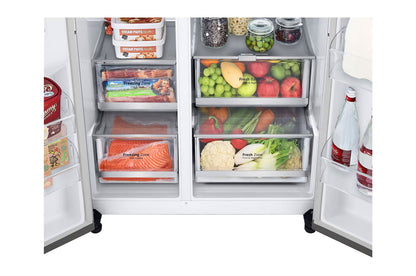 Side By Side Refrigerator, 598L Capacity with HygieneFRESH+™Silver Color