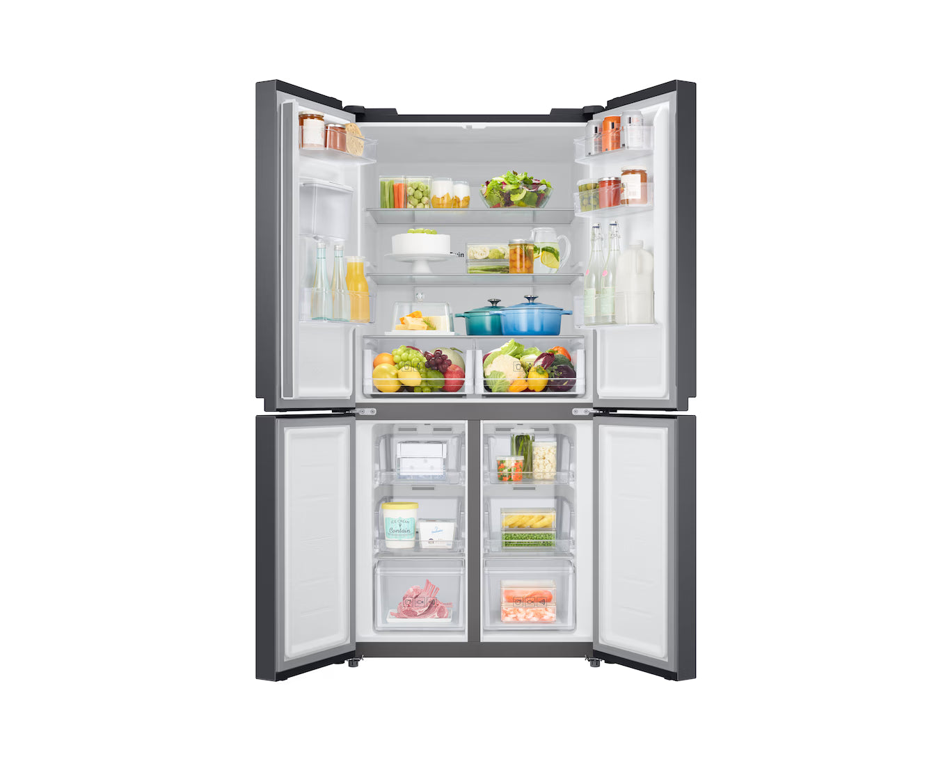 Samsung Four Doors Refrigerator - French Door Refrigerator, 466L Net Capacity - (RF48A401084)