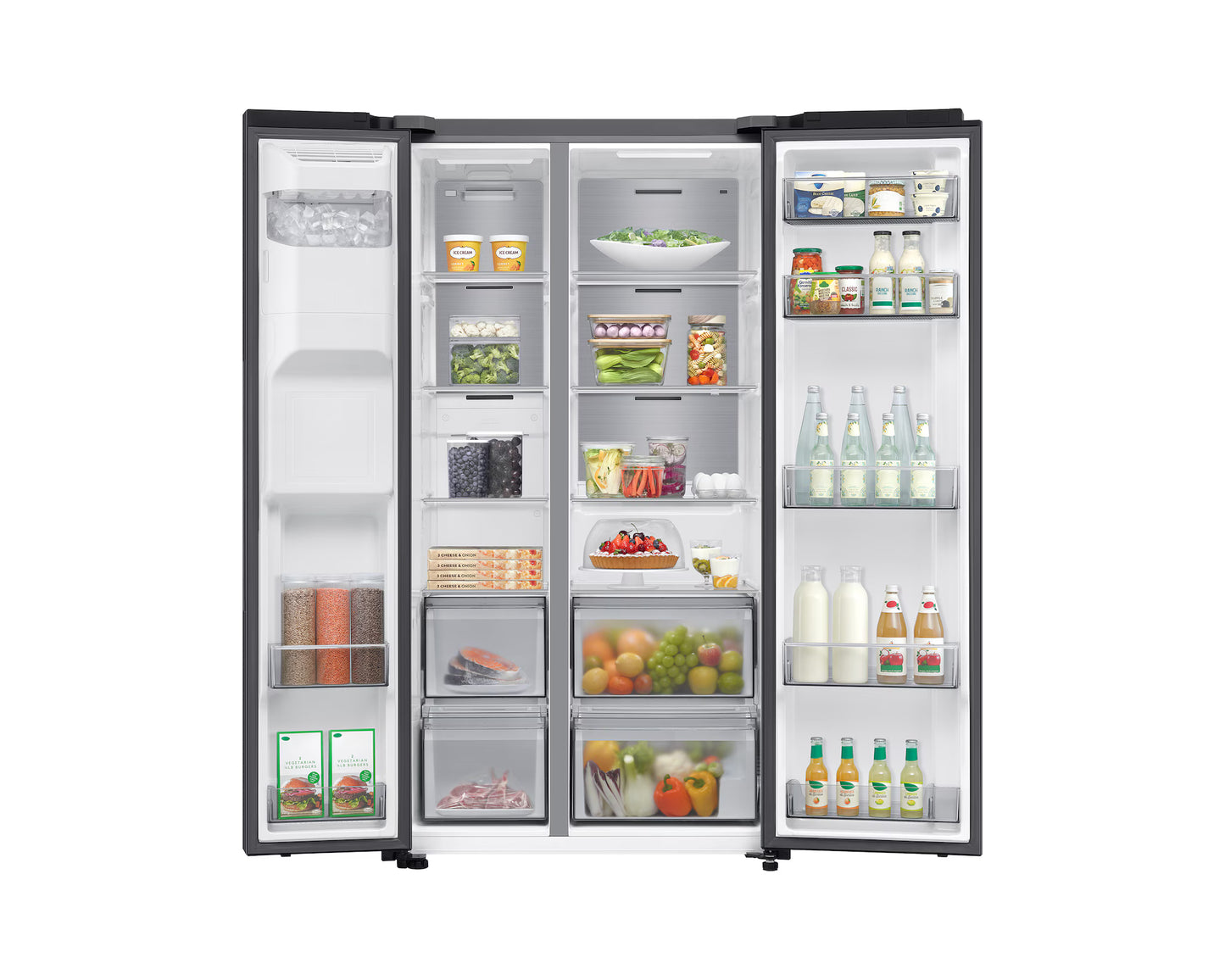 Samsung Bespoke AI Refrigerator SBS AI Energy Mode 617L - Side-by-Side Refrigerator - Black -