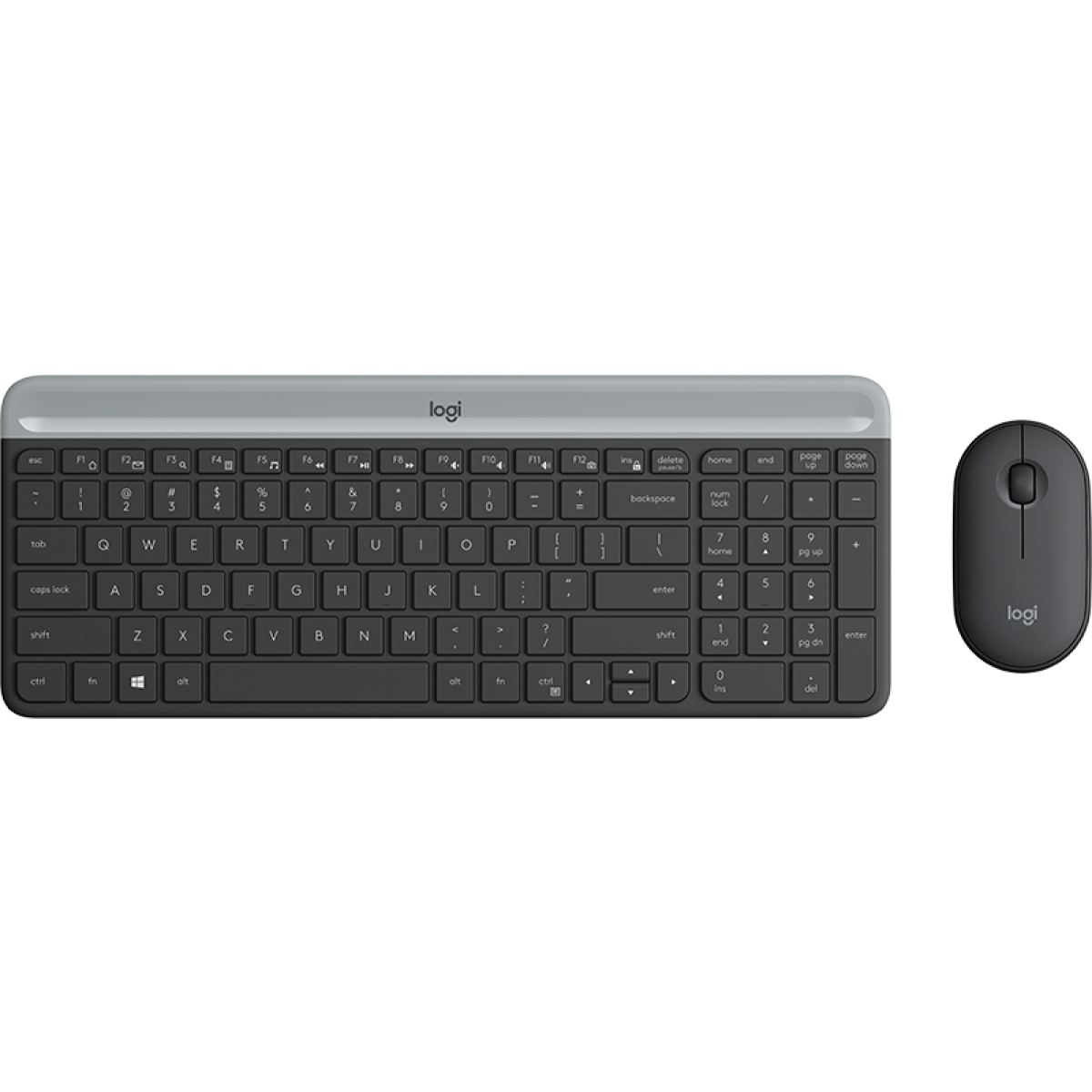 Logitech MK470 Slim Wireless Keyboard and Mouse Combo - Modern Compact Layout, Ultra Quiet, 2.4 GHz USB - Graphite