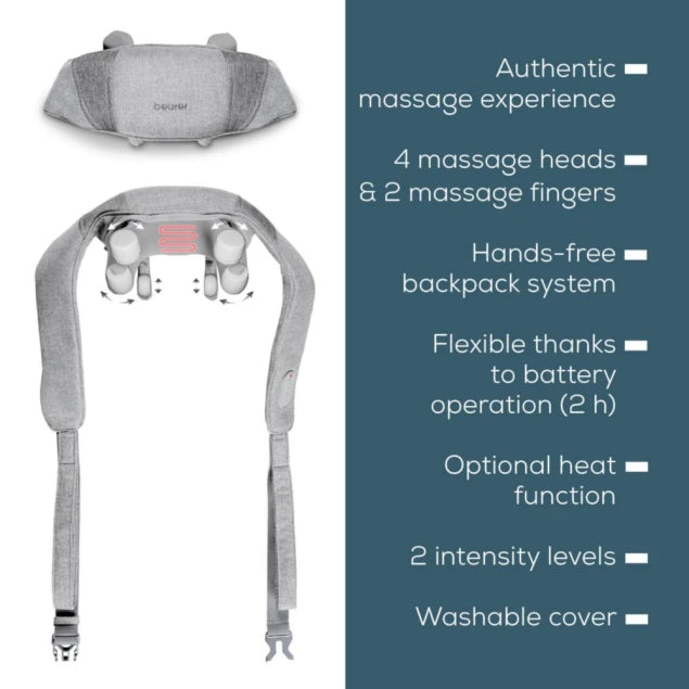 Beurer Wireless Neck Massager - Deep Tissue Massage with Heat