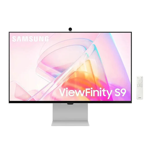 Samsung ViewFinity S9 (S90PC) Smart 27" 5K Flat Matte Monitor For Win & Mac, IPS, 218 PPI, 60Hz, 5ms(GTG), HDR, 100% sRGB, 99% DCI Coverage Color w/ 4K SlimFit camera, Metal Slim Design, Ergonomics & Adaptive Sound+ Speakers