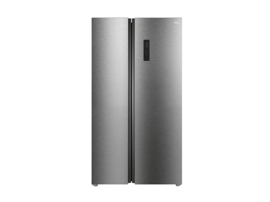 TCL Silver Two-Door Side-by-Side Refrigerator – 607 Liter Capacity – LED Lighting