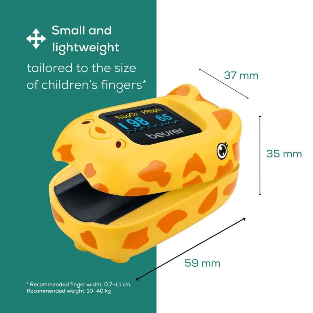 Beurer Pulse Oximeter PO 13 Kids - Finger Oxygen Saturation Monitor for Children