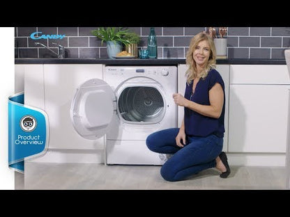 Candy Dryer Smart Freestanding, Condenser, 8 Kg, White (CSE C8DF-80)