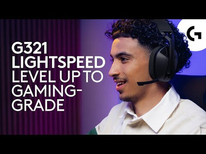Logitech G321 LIGHTSPEED Wireless Gaming Headset – 40mm Drivers, Flip‑to‑Mute Mic, Dual Wireless (LIGHTSPEED + Bluetooth 5.2), 20+ Hours Battery, 210g Lightweight Build, White