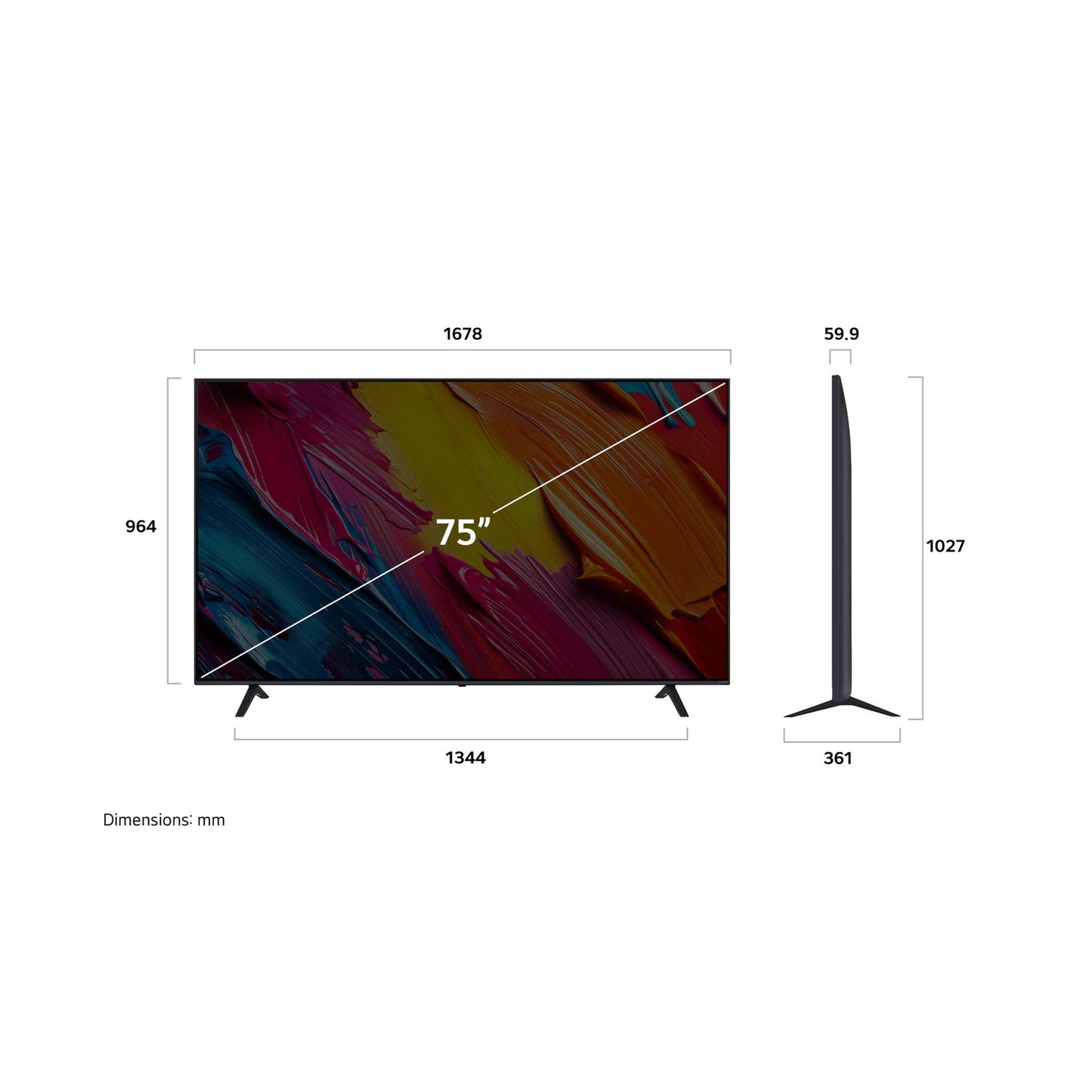 LG 75 inch QNED AI QNED70 4K Smart TV AI Magic remote HDR10 webOS25 2025