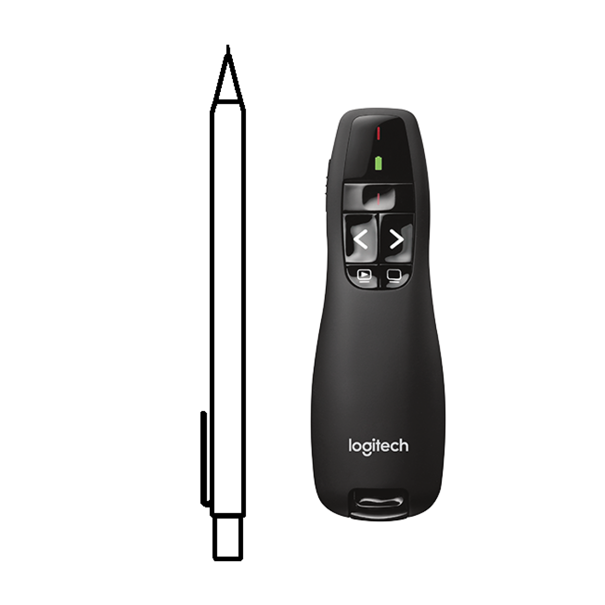 Logitech Wireless Presenter R400, Wireless Presentation Remote Clicker with Laser Pointer